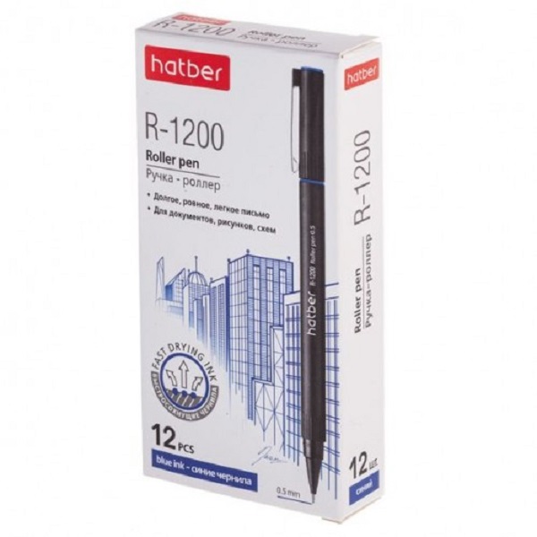 Ручка роллер HATBER "R-1200". 0,5мм. синий, 12 шт. (RP_064582) (064582)