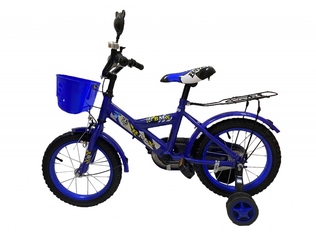 Велосипед 14" (синий) 9017-14 с корзинкой