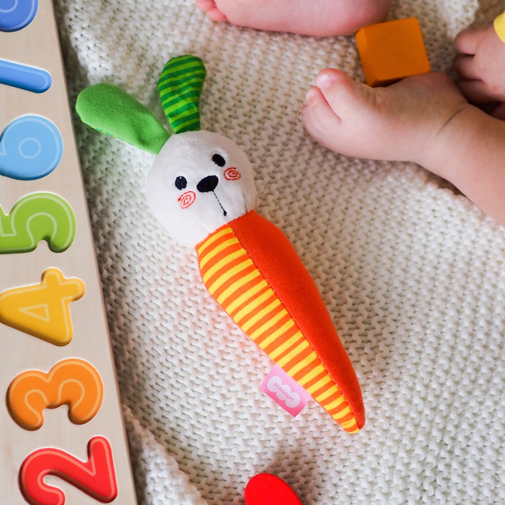 Игрушка "Мякиши" мягконабивная пищалка Зайка ("Морковка") №752