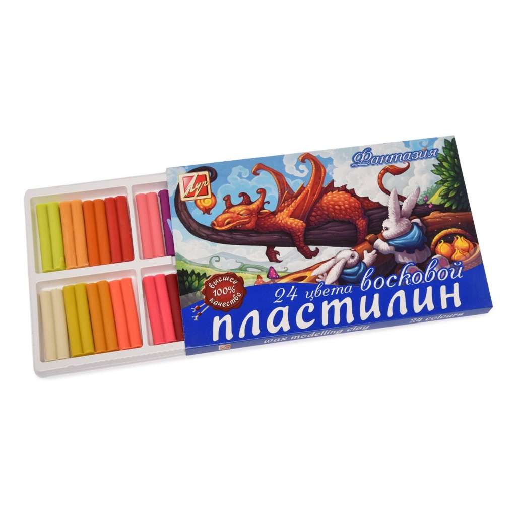 Пластилин 24цв 420гр воск Фантазия Луч к/к 25С 1525-08/9