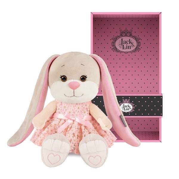 Мягкая Игрушка Jack&Lin, Зайка Лин В Кружевном Розовом Платье, 20 см, в Коробке