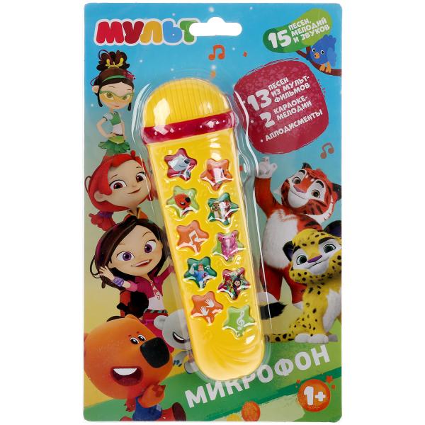 Микрофон МУЛЬТ 15 песен и мелодий из м/ф, регулировка громкости на карт. Умка в кор.2*48шт