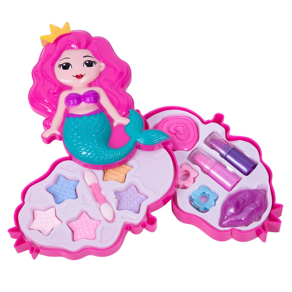 Набор детской декор. косметики Bondibon Eva Moda, BOX 20*26,8*5,5 см; косметичка-русалочка, тени для