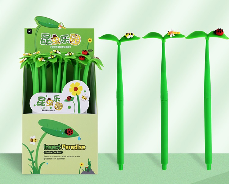 Ручка гелевая " Насекомые на листике"