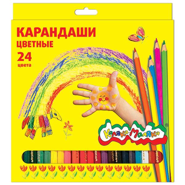 Карандаши цветные КАЛЯКА-МАЛЯКА, 24 цв. (6/120) (ККМ24) (042730)