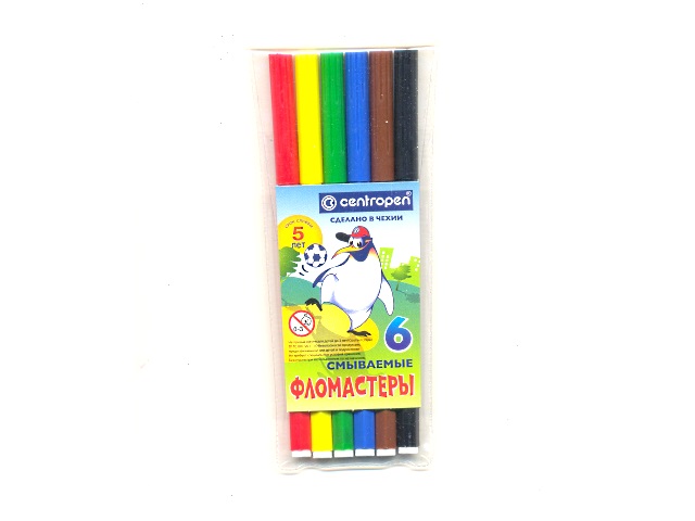 Фломастеры   6цв Centropen смываемые 7790/06 TP/50/300
