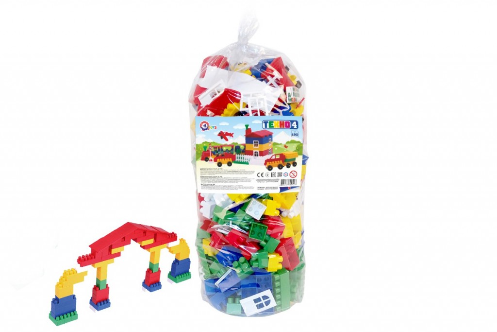 Конструктор ТЕХНО №4 190элементов 20*20*80см 