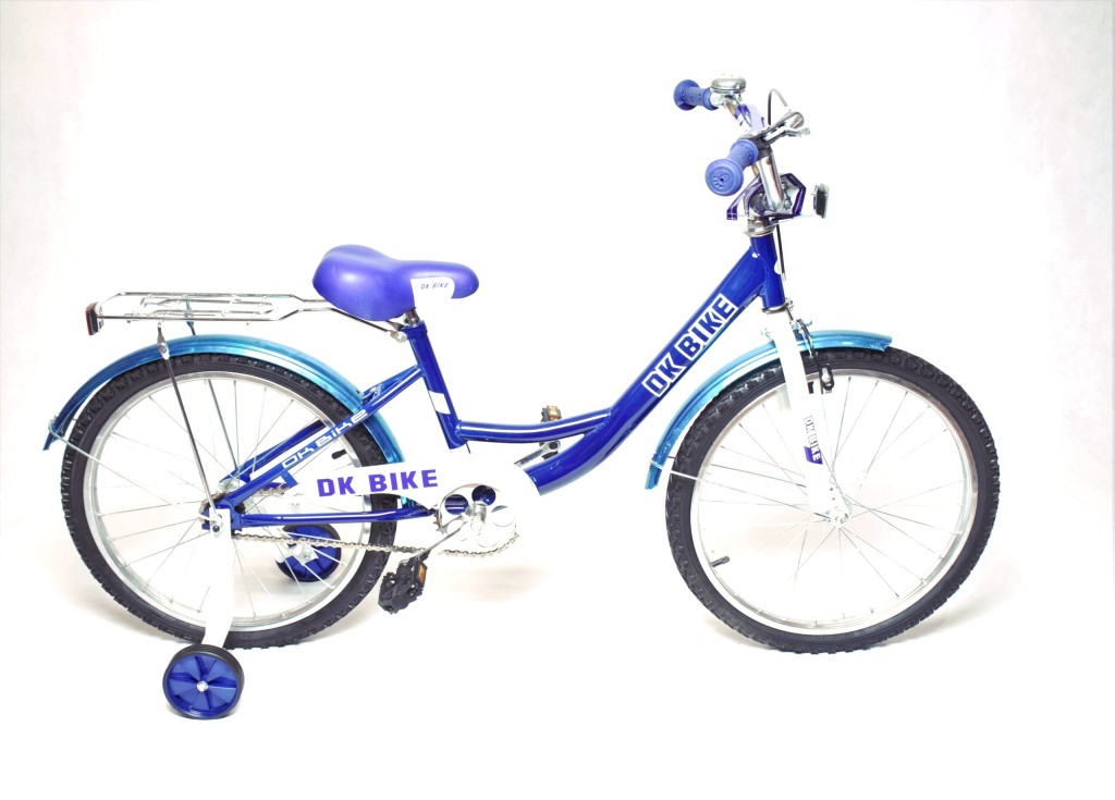 Велосипед 20 - 2-х колесный (2 бок. страх. колеса: метал рама,багажн)