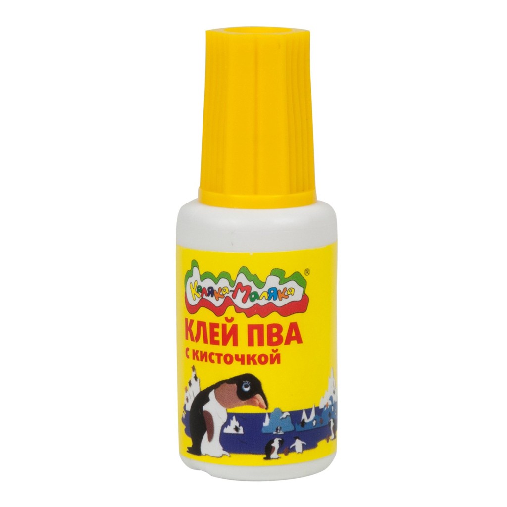 Клей ПВА КАЛЯКА-МАЛЯКА, 20 г, с кисточкой (1/10/120)  (КТККМ) (159984)