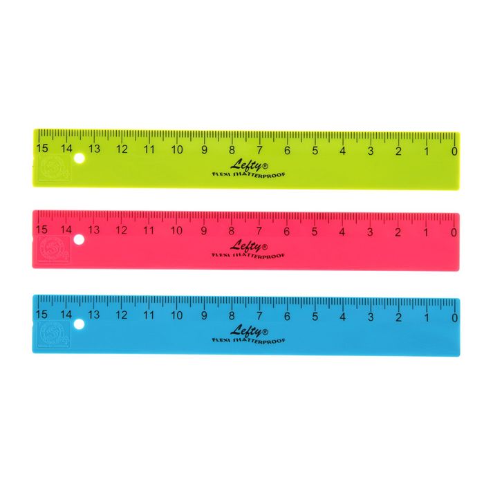 Линейка KUM K-L1 FLEXI LF TB "ЛЕВША" , 15(17) см, справа на лево, ассорти (2012129)
