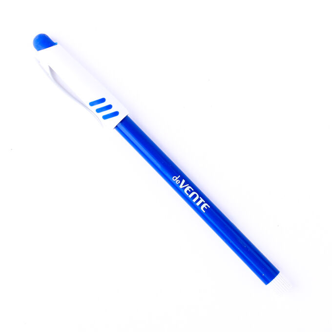 Ручка шариковая deVENTE "Пиши-стирай",  корпус синий,  0,7 мм, синяя, с кауч держат  (5070790)