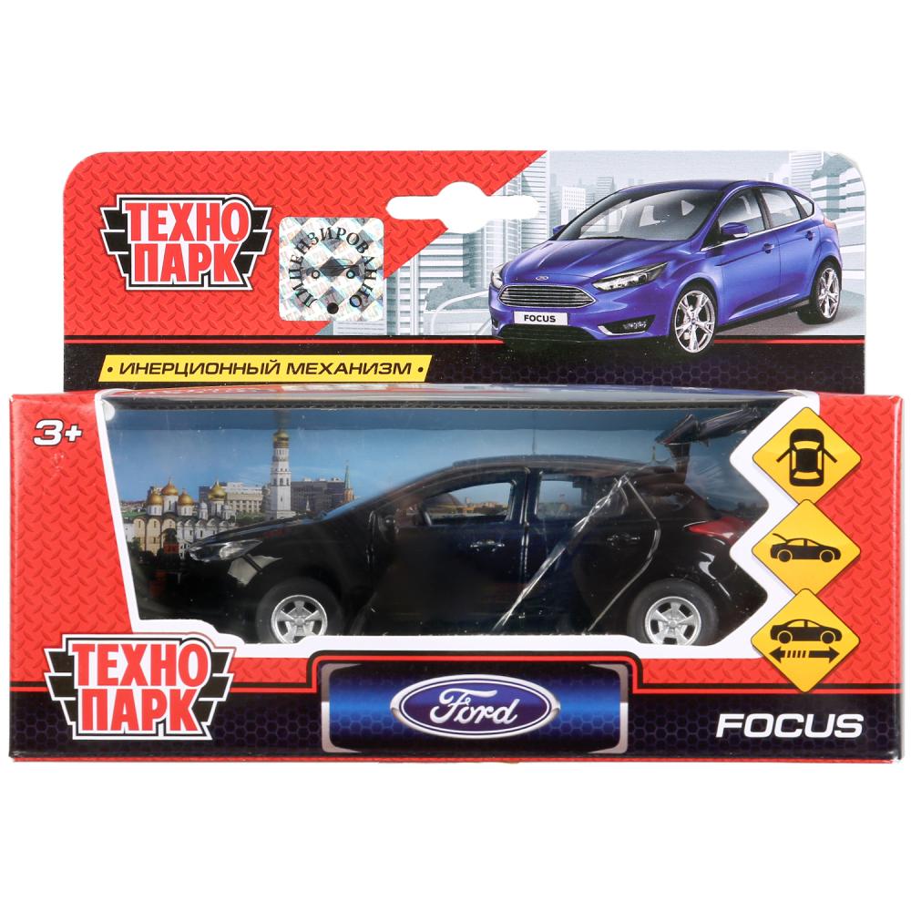Машина металл FORD Focus хэтч. черный 12см, открыв. двери, инерц. в кор. Технопарк