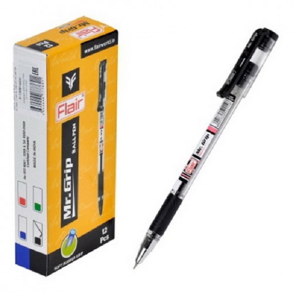 Ручка шариковая FLAIR "MR GRIP". 0,7 мм. пластик, черная (F-1308/черн.)