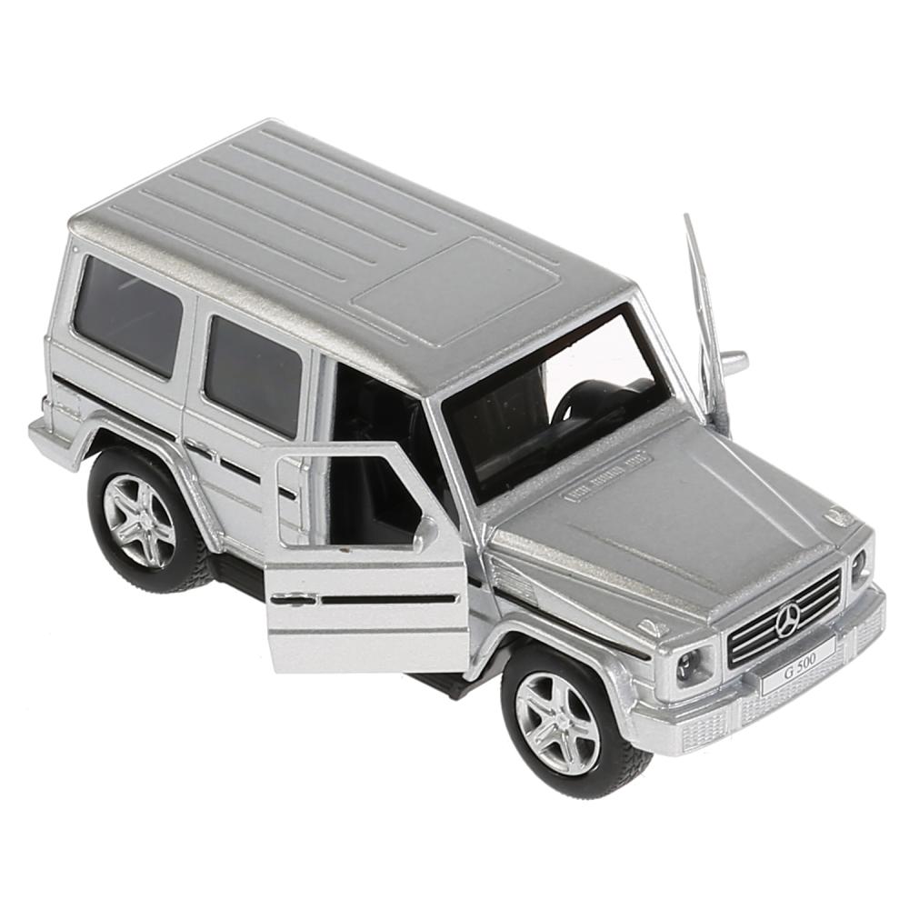 Машина металл MERCEDES-BENZ G-CLASS 12 см, двери, багаж, серебристый, кор. Технопарк в кор.2*36шт