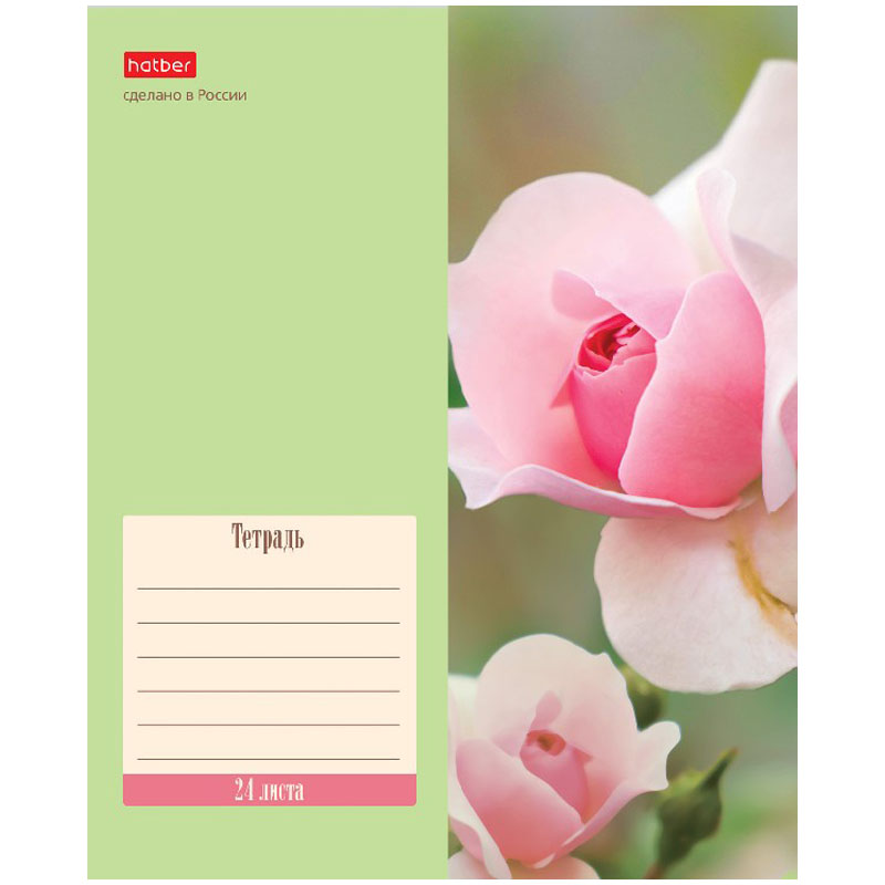 Тетрадь А5 24 л. линия ХАТБЕР "FLOWERS", скоба (24Т5В2) (074946)