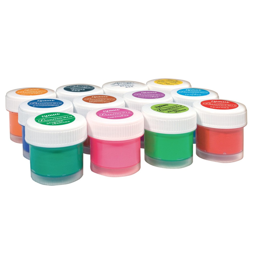 Гуашь 12 цветов по 15мл Фантазия Луч 25С 1529-08\12