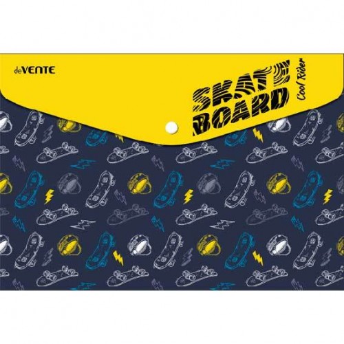 Папка-конверт на кнопке А4 deVENTE "SKATE BOARD", 150 мкм, непрозрачная, с рисунком (3071958)