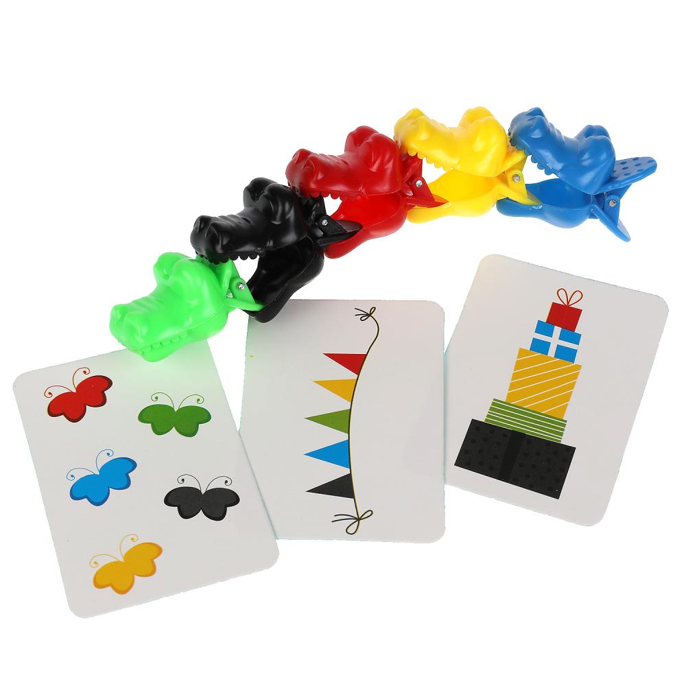 Настольная игра веселые крокодильчики, кор.21*21*4,6см ИГРАЕМ ВМЕСТЕ в кор.2*72шт