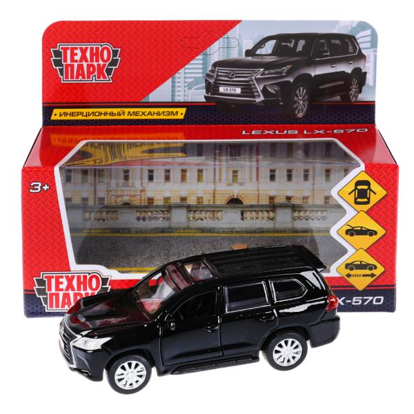 Машина металл "LEXUS LX-570" 12см, открыв. двери, инерц., ЧЕРНЫЙ в кор. Технопарк в кор.2*36шт