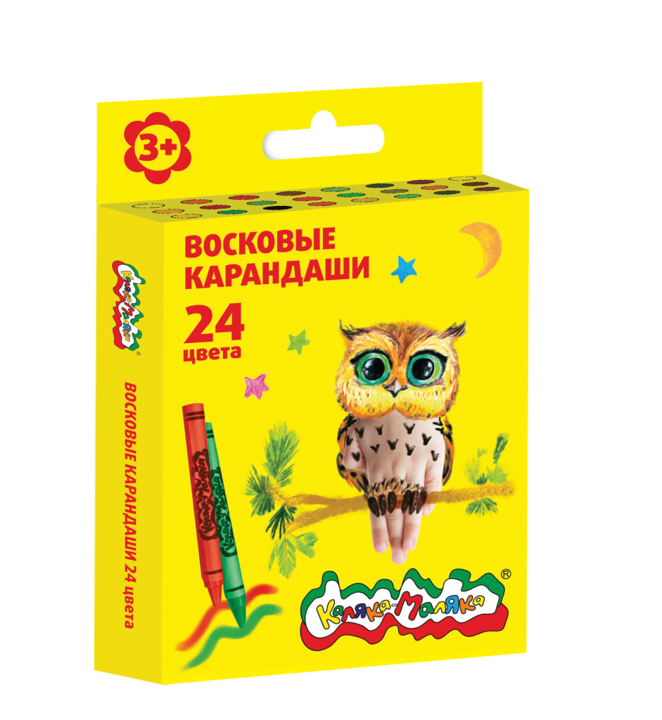 Карандаши восковые КАЛЯКА-МАЛЯКА, 24 цв. (12/144) (КВКМ24) (045443)