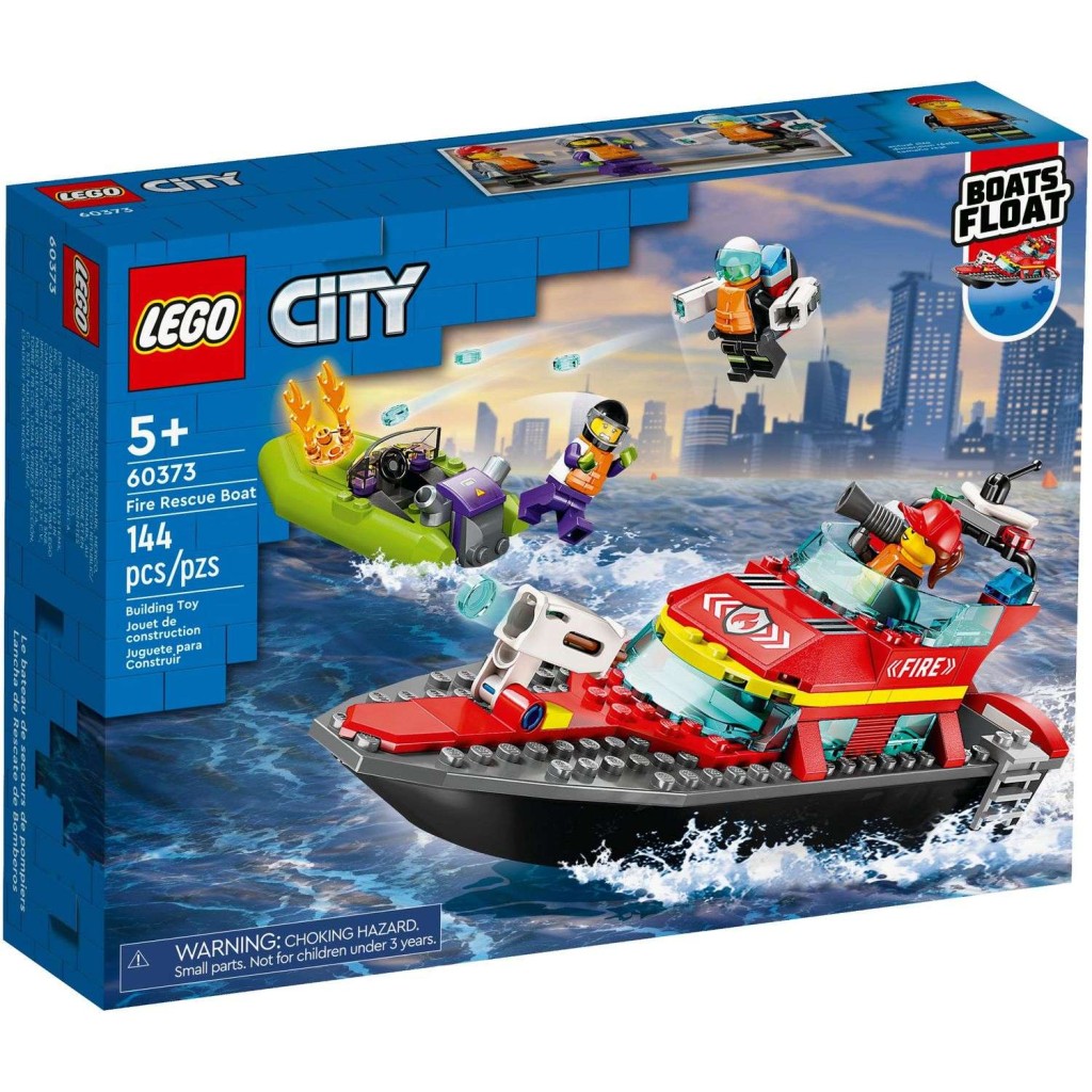 Игрушка  Конструктор LEGO City Лодка пожарной бригады 60373