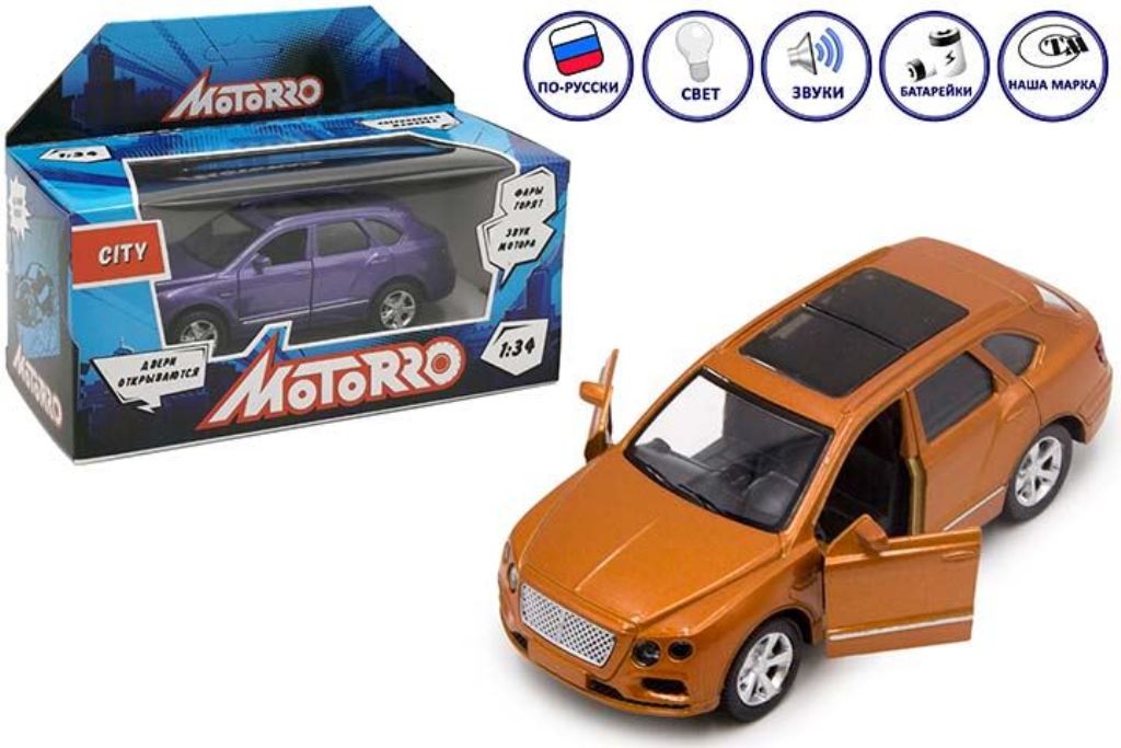 Машинка металл., 1:34, Motorro, откр. двери, свет/звук