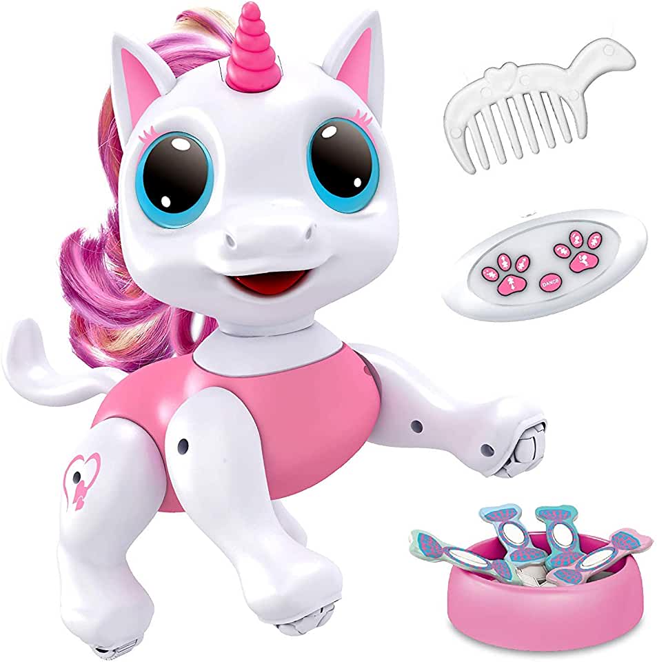 1toy игрушка интерактивная Robo Pets Единорог (3*ААА бат.не входят в комплект), ИК пульт (2*ААА бат.