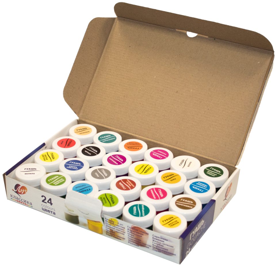 Гуашь 24 цвета по 20мл Классика Луч 28С 1681-08\6