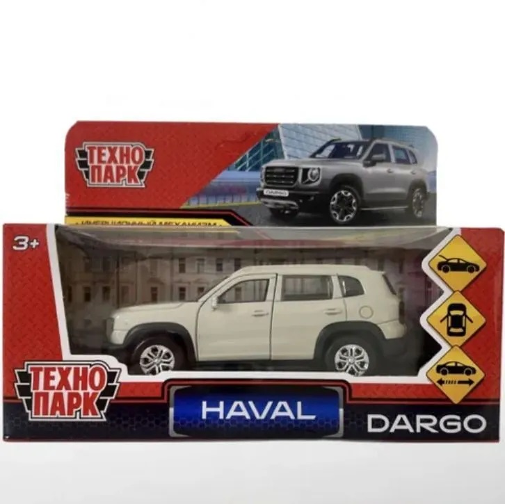 Машина металл HAVAL haval dargo,дл 12 см, дв,багаж,инер, серебристый, в кор. Технопарк в кор.2*36шт