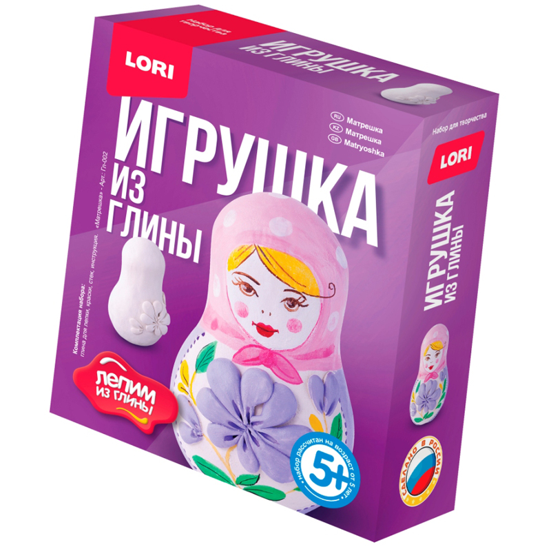 Гл-002 Игрушка из глины "Матрешка"