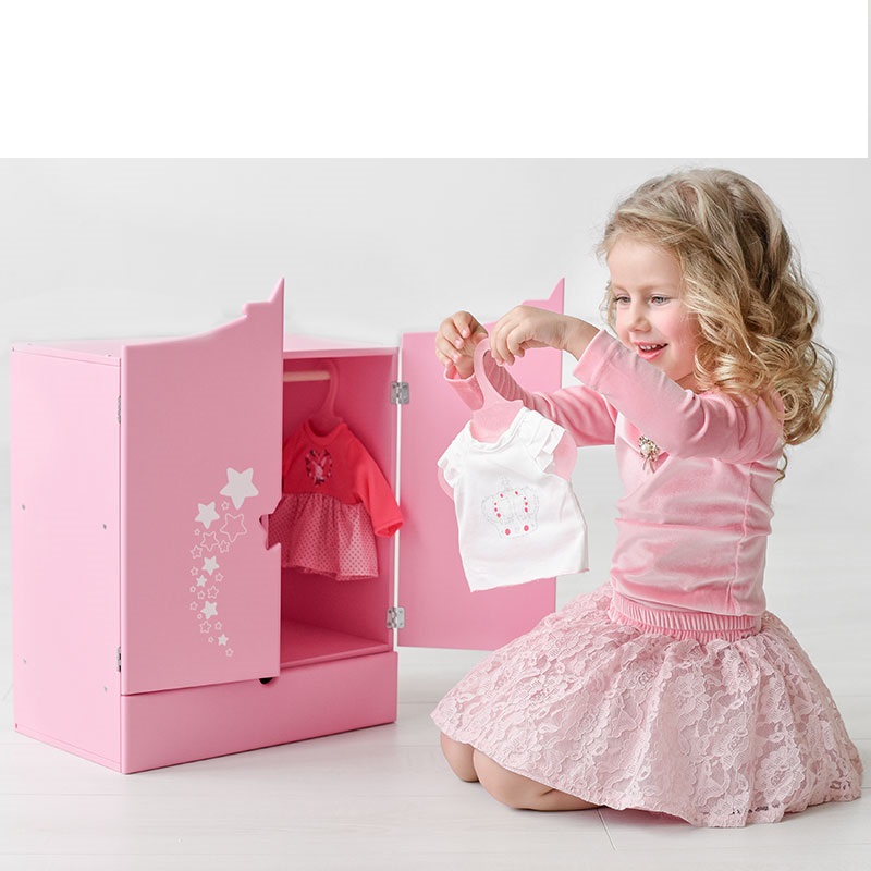 Шкаф с дизайнерским звёздным принтом (коллекция "Diamond star" розовый) (4шт)