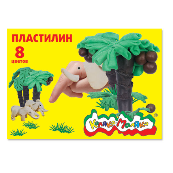 Пластилин КАЛЯКА-МАЛЯКА, 8 цв., 120,00 г, стек (23) (ПКМ08) (049110)