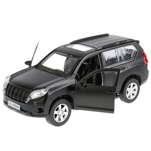 Машина металл TOYOTA PRADO МАТОВАЯ ЧЕРНАЯ, 12см, открыв. двери, инерц. в кор. Технопарк в кор.2*36шт