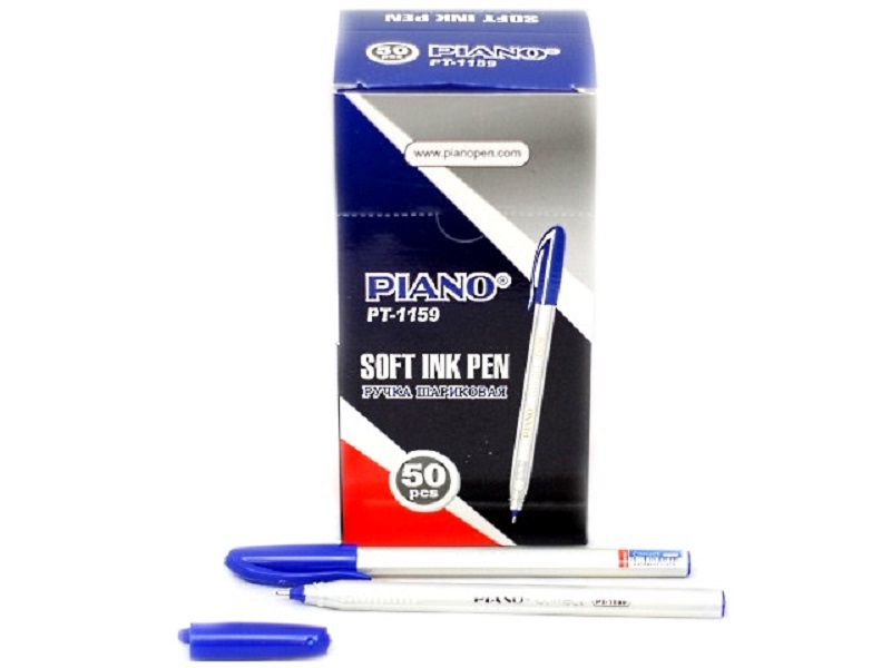 Ручка масляная Piano PT-1159 синяя 1мм трехгранная\50\2000