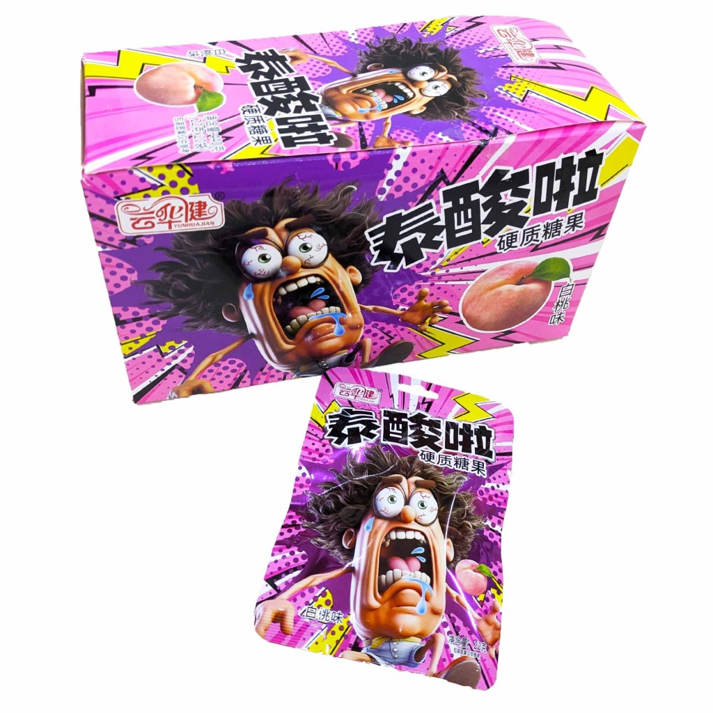 Кислые леденцы YUNHUAJIAN со вкусом персика 22гр
