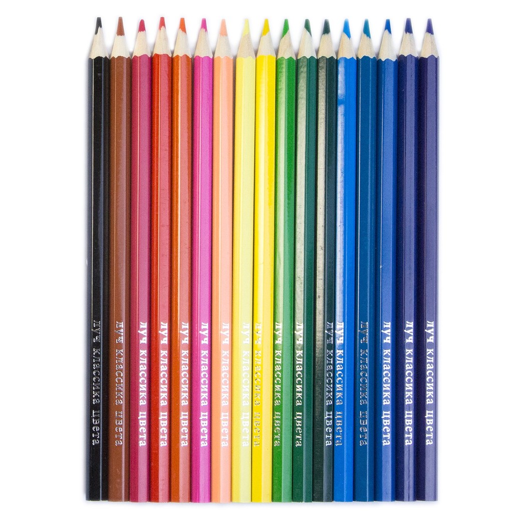 Карандаши цветные ЛУЧ "Классика" 18цв., шестигранные, деревянные  (29С 1711-08)