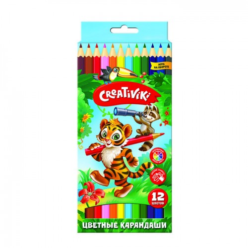 Карандаши цветные CREATIVIKI, 12цв., шестигранные (КЦ12КР) (162103)