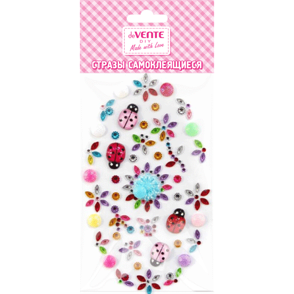 Стразы-наклейки акриловые deVENTE "ЦВЕТОЧНЫЙ САД", карточка 95х180мм (8002902)