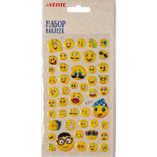 Наклейки deVENTE "EMOJI", 16*9 см в пластиковом пакете с блистерным подвесом (8002129)