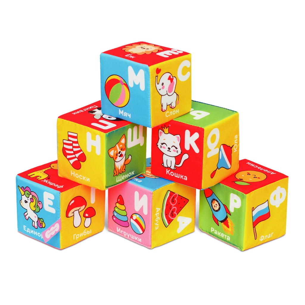 Игрушка "Мякиши" кубики (Алфавит в картинках) №В 864
