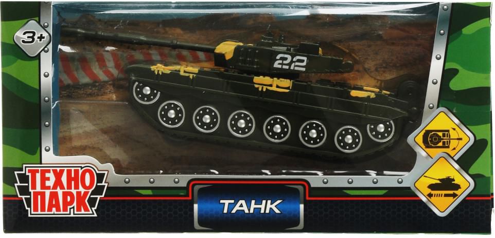 Модель металл ТАНК 12 см, подвижные детали, инерц., кор. Технопарк в кор.2*96шт