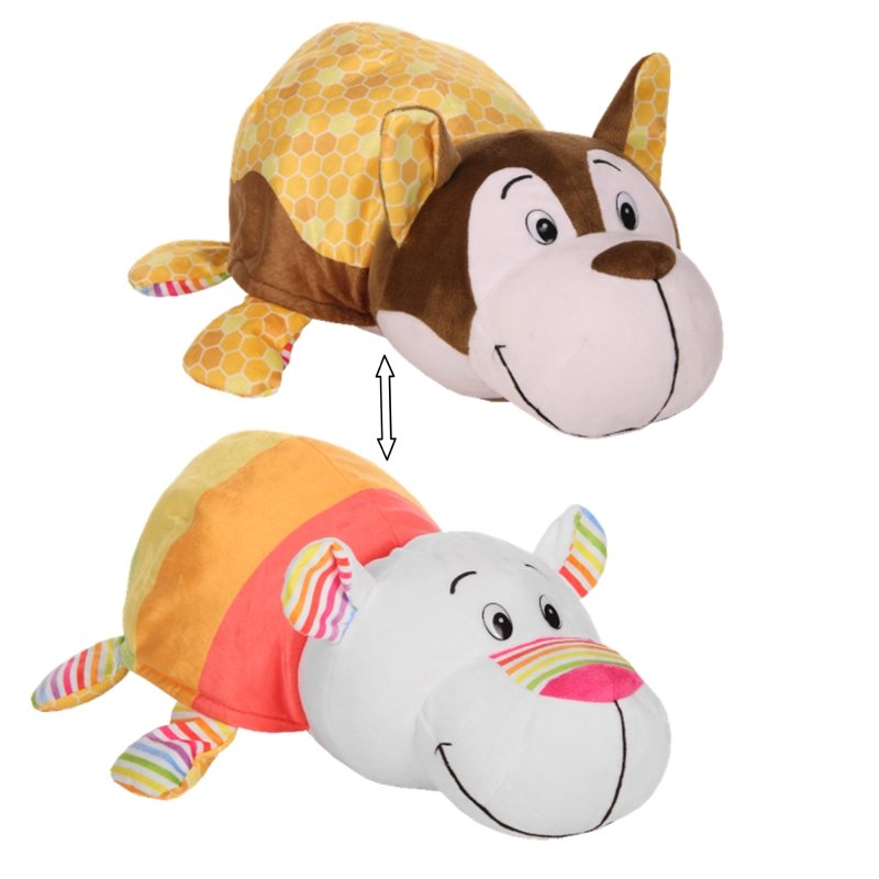 1toy Вывернушка Ням-Ням 2-в-1 35 см., плюш. Хаски с ароматом медовой глазури-Полярный мишка с аромат