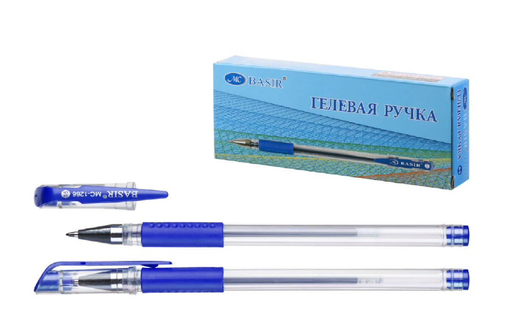 Ручка гелевая BASIR, 0,5 мм, синяя (12/1728) (МС-1266/син.)