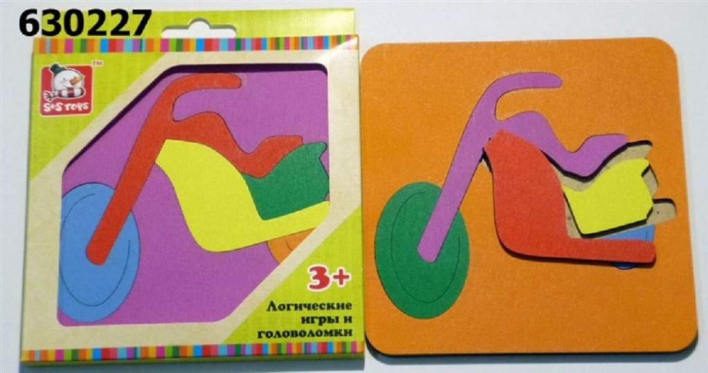 Пазл разноцветный 14 см "Мото"