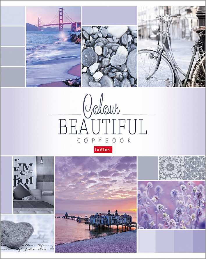 Тетрадь А5 96 л. клетка ХАТБЕР "BEAUTIFUL COLOUR", скоба (1/6/60) (96Т5В1) (046858)