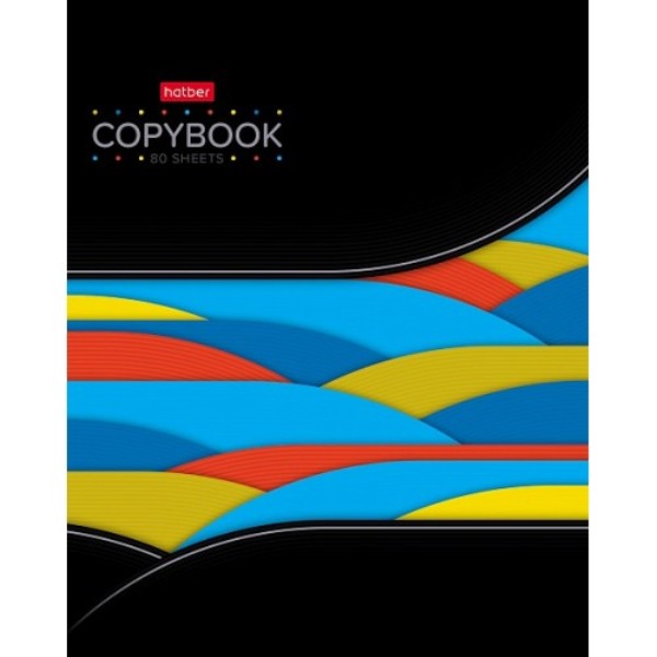 Тетрадь А5 80 л. линия ХАТБЕР "ЯРКАЯ ГРАФИКА", скоба (80Т5лВ2) (068478)