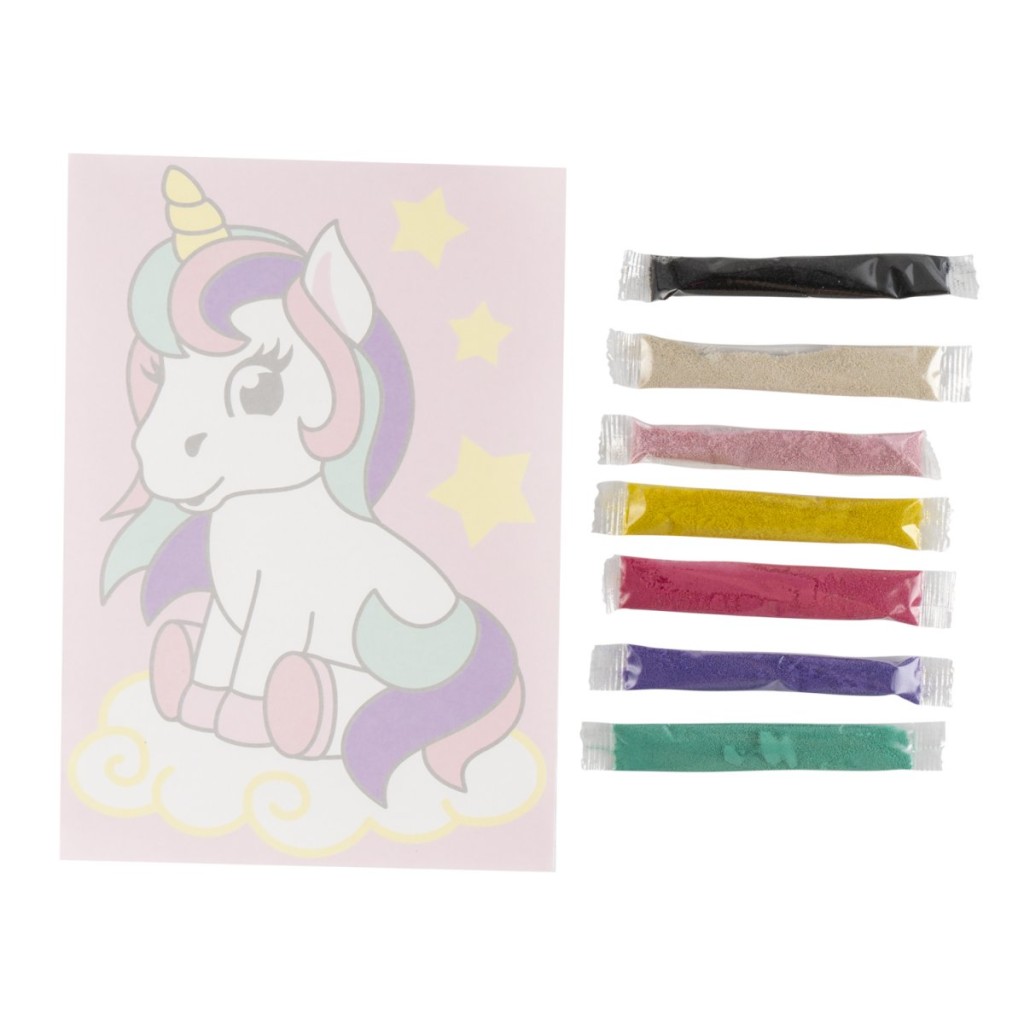 Пз/ф-017 Фреска. Картина из песка "Единорожка"