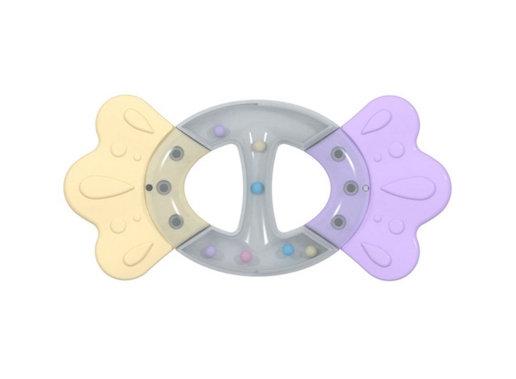 Погремушка-прорезыватель «Бантик». Коллекция «Карамель», в/п 14,5*12,5*1,4 см