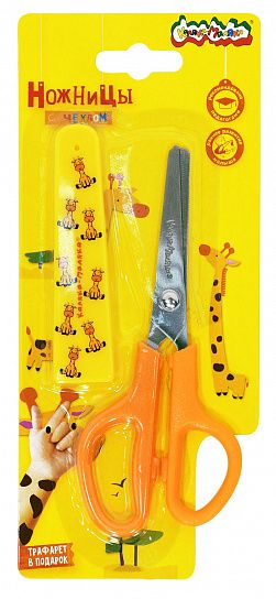 Ножницы детские КАЛЯКА-МАЛЯКА  безопасные, металл. пласт. чехол (12/144) (НЧКМ) (102188)