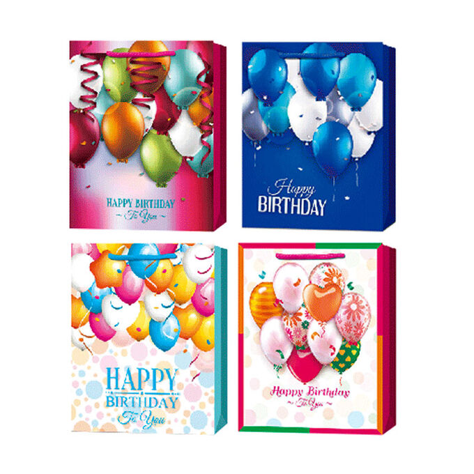 Пакет бумажный подарочный "deVENTE. YOUR BIRTHDAY" вертик. 210 г/м2, блеск. ассорти 4диз. (9041265)